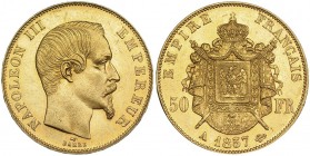 FRANCIA. 50 francos. 1857 A. KM-785.1. EBC/EBC+.