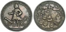 GRAN BRETAÑA. Medalla Vernon. 1740:1. Cañón y ancla en el campo del anv. AE 38 mm. MBC. Escasa.