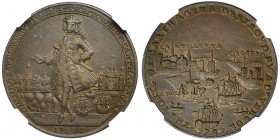 GRAN BRETAÑA. Medalla Vernon. Cartagena. 1740:1 en anv. y 1741 en rev. AE 36 mm. NGC-XF 45. MBC. Escasa.