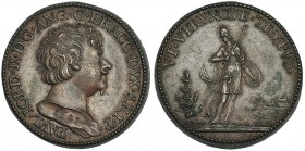 ITALIA. Medalla Paolo Giordano. 1621, por J.J. Kornmann. R/ Atenea con olivo y Neptuno; VT. VTRVMQVE. TEMPVS. AE 31 mm. EBC/EBC-.