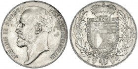 LIECHTENSTEIN. 5 coronas. 1904. Y-4. EBC-/EBC.