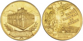 MÉXICO. Medalla. 50 Aniversario Banco Nacional de México. 1934. AU 39 mm. 44,61 g. Pequeñas marcas. EBC.