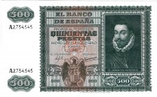 BANCO DE ESPAÑA. 500 pesetas 1-1940. Serie A. ED-D40. MBC+.