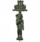 EGIPTO. BAJA ÉPOCA (664-525 A.C.). Harpócrates. Bronce. Altura 14,5 cm. Incluye soporte.