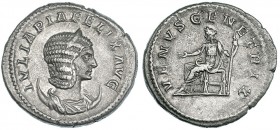 JULIA DOMNA, (Esposa de Septimio Severo). Antoniniano. Roma (216). R/ Venus sentada a izq.; VENVS GENETRIX. RIC-388a. MBC+/MBC. Escasa.