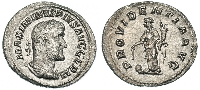 MAXIMINO I. Denario. Roma (235-236). R/ Providentia a izq. con cornucopia y vara...