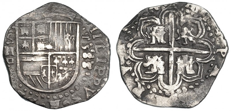 2 reales. 1588. Sevilla. D cuadrada. AC-407. MBC-.