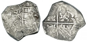 8 reales. (1621-1665) fecha no visible. Sevilla. R. CAL tipo 127. BC-/BC.