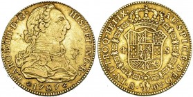 4 escudos. 1787. Madrid. DV. VI-1471. Hojitas. MBC-.