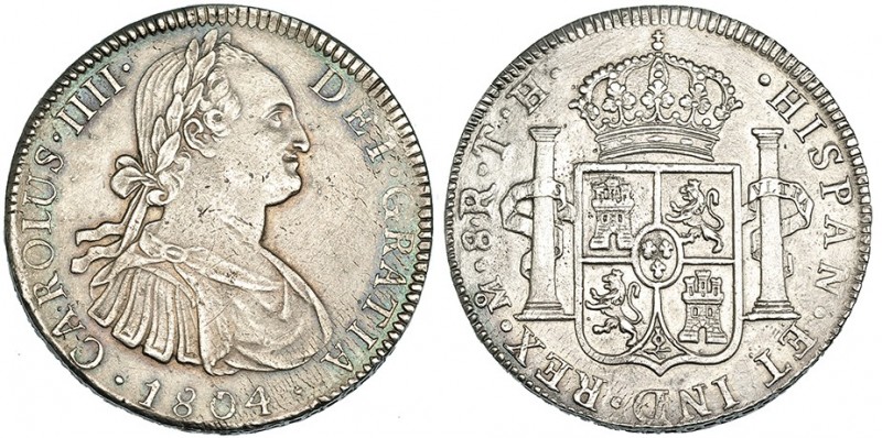 8 reales. 1804. México. TH. VI-802. Pequeñas marcas. MBC.