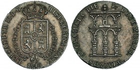 Medalla mayoría de edad. 1843. Segovia. AE 23 mm. H-15 vte. MPN-639. EBC-.