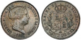 10 céntimos de real. 1858. Segovia. VI-135. EBC-.