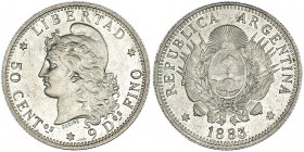ARGENTINA. 50 Centavos. 1883. KM-28. B.O. EBC+.