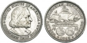 ESTADOS UNIDOS DE AMÉRICA. 1/2 Dólar. 1893. World`s Columbian Exposition Chicago. Barnizada. MBC+.
