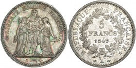 FRANCIA. 5 Francos. 1849 A. KM-756.1. MBC+.