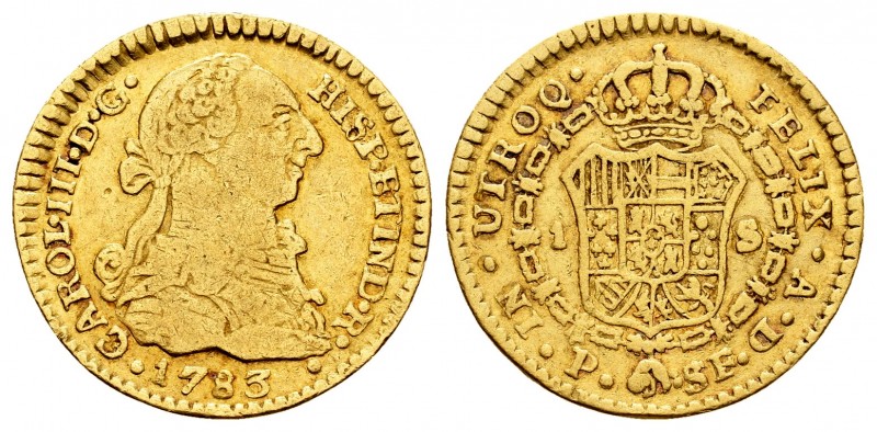 Charles III (1759-1788). 1 escudo. 1783. Popayán. SF. (Cal 2008-682). (Cal 2019-...