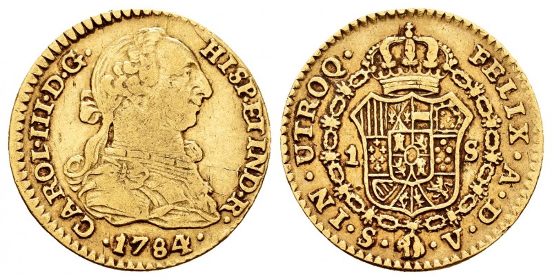 Charles III (1759-1788). 1 escudo. 1784. Sevilla. V. (Cal 2008-748). (Cal 2019-1...