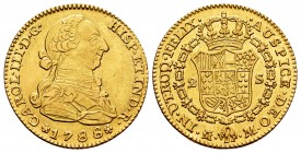 Charles III (1759-1788). 2 escudos. 1788. Madrid. M. (Cal 2008-459). (Cal 2019-1578). Au. 6,70 g. Minor nick on edge. Choice VF. Est...300,00.