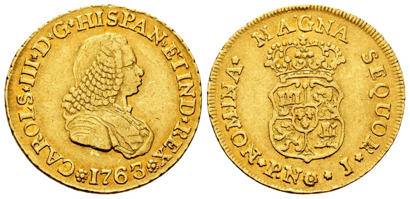 Charles III (1759-1788). 2 escudos. 1763. Popayán. J. (Cal 2008-496). (Cal 2019-...