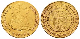 Charles III (1759-1788). 2 escudos. 1787. Sevilla. CM. (Cal 2008-582). (Cal 2019-1736). Au. 6,69 g. Minor nick on edge. VF. Est...275,00.