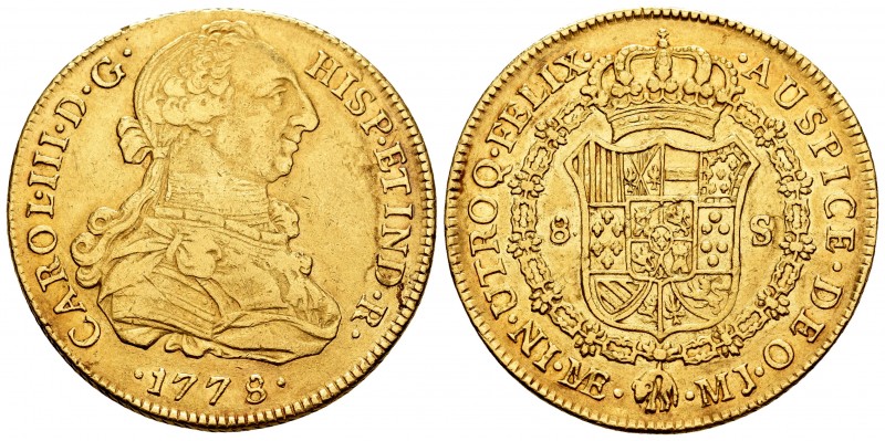 Charles III (1759-1788). 8 escudos. 1778. Lima. MJ. (Cal 2008-34). (Cal 2019-193...