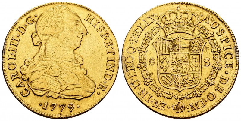 Charles III (1759-1788). 8 escudos. 1779. Lima. MJ. (Cal 2008-35). (Cal 2019-194...
