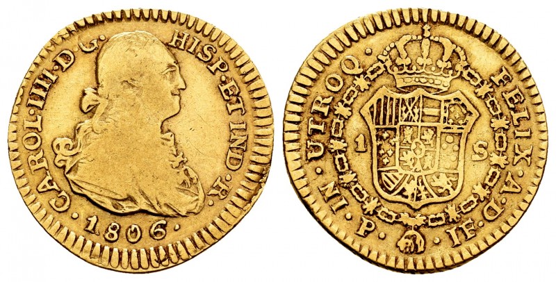 Charles IV (1788-1808). 1 escudo. 1806. Popayán. JF. (Cal 2008-539). (Cal 2019-1...