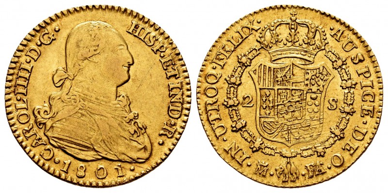 Charles IV (1788-1808). 2 escudos. 1801. Madrid. FA. (Cal 2008-342). (Cal 2019-1...