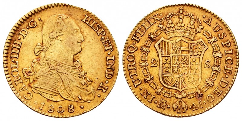 Charles IV (1788-1808). 2 escudos. 1808. Madrid. AI. (Cal 2008-1320). (Cal 2019-...