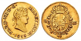 Ferdinand VII (1808-1833). 1/2 escudo. 1816. México. JJ. (Cal 2008-362 variante). (Cal 2019-1488). Au. 1,68 g. Scarce. Almost XF. Est...400,00.