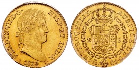 Ferdinand VII (1808-1833). 2 escudos. 1820. Madrid. GJ. (Cal 2008-262). (Cal 2019-1628). Au. Encapsulada por PCGS como AU58. Est...300,00.