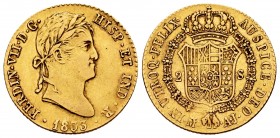Ferdinand VII (1808-1833). 2 escudos. 1833. Madrid. AJ. (Cal 2008-230). (Cal 2019-1640). Au. 6,76 g. VF. Est...275,00.