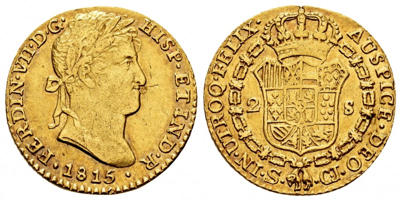 Ferdinand VII (1808-1833). 2 escudos. 1815. Sevilla. CJ. (Cal 2008-257). (Cal 20...