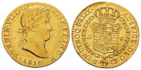 Ferdinand VII (1808-1833). 2 escudos. 1816. Sevilla. CJ. (Cal 2008-258). (Cal 2019-1670). Au. 6,65 g. Almost VF/VF. Est...275,00.