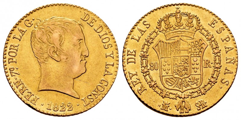 Ferdinand VII (1808-1833). 80 reales. 1822. Madrid. SR. (Cal 2008-218). (Cal 201...