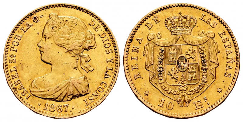 Elizabeth II (1833-1868). 10 escudos. 1867. Madrid. (Cal 2008-45). (Cal 2019-813...