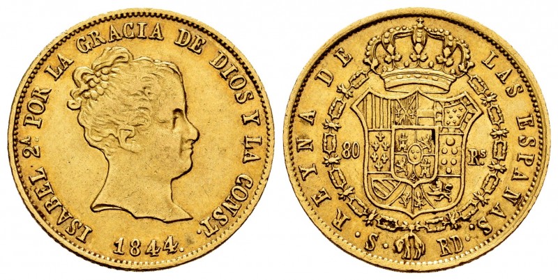 Elizabeth II (1833-1868). 80 reales. 1844/3. Sevilla. RD. (Cal 2008-94). (Cal 20...