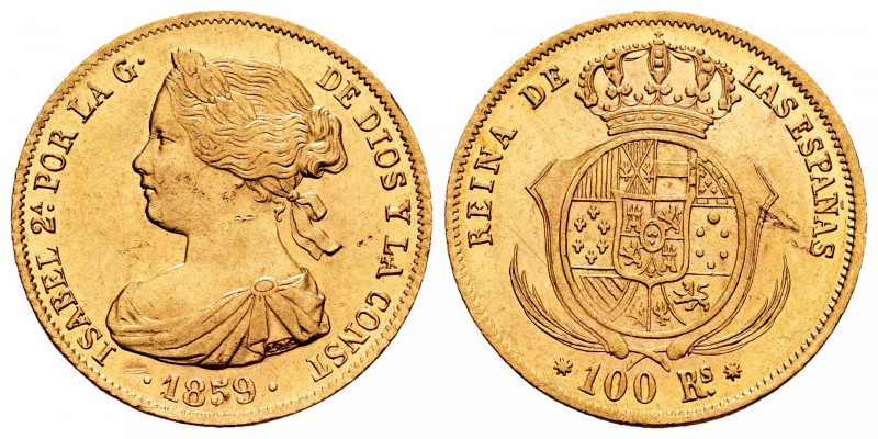 Elizabeth II (1833-1868). 100 reales. 1859. Barcelona. (Cal 2008-12). (Cal 2019-...