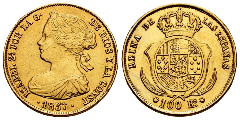 Elizabeth II (1833-1868). 100 reales. 1857. Sevilla. (Cal 2008-35). (Cal 2019-79...