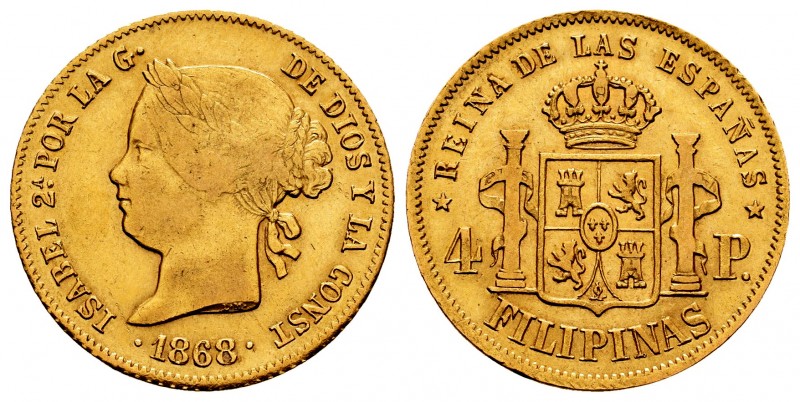 Elizabeth II (1833-1868). 4 pesos. 1868. Manila. (Cal 2008-132). (Cal 2019-865)....