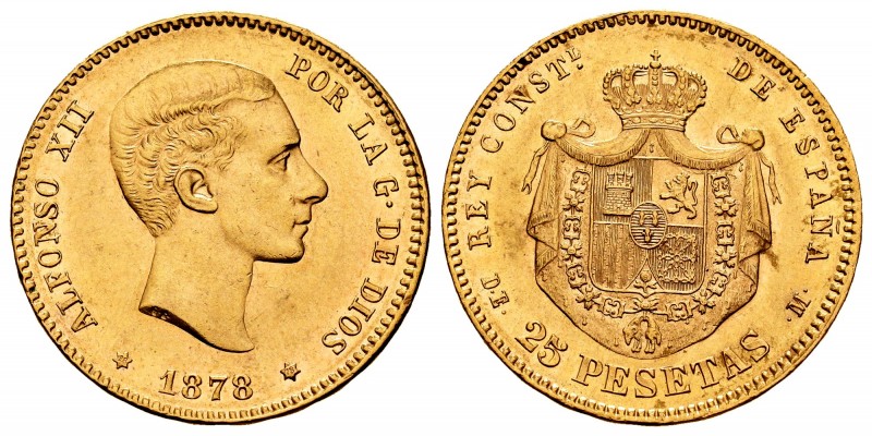 Centenary of the Peseta (1868-1931). Alfonso XII (1874-1885). 25 pesetas. 1878*1...