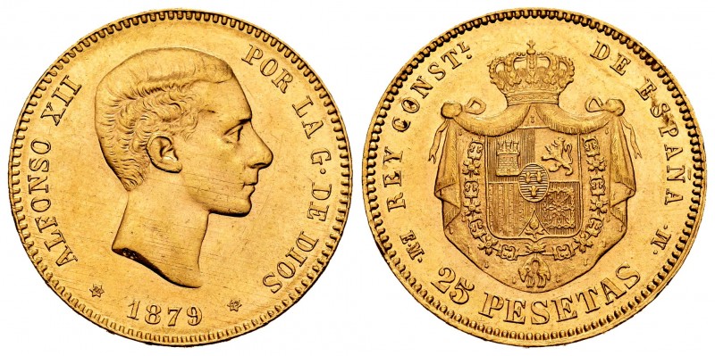 Centenary of the Peseta (1868-1931). Alfonso XII (1874-1885). 25 pesetas. 1879*1...