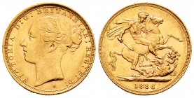 Australia. Victoria Queen. Sovereign. 1886. Sidney. S. (Km-7). Au. 7,96 g. XF. Est...280,00.