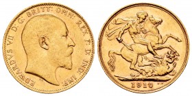 Australia. George V. 1 sovereign. 1910. Sidney. S. (Km-29). (Fr-39). Au. 7,98 g. Almost XF. Est...280,00.