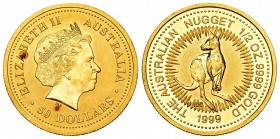 Australia. Elizabeth II. 50 dollars. 1999. (Km-451). Au. 15,57 g. PR. Est...600,00.