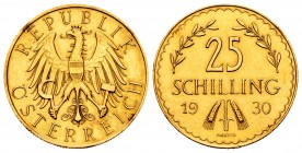 Austria. 25 schilling. 1930. (Km-2841). Au. 5,87 g. Almost XF. Est...200,00.
