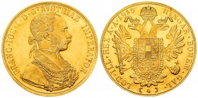 Austria. Franz Joseph I. 4 ducados. 1915. (Km-2296). Au. 13,94 g. Original luster. Almost UNC. Est...475,00.