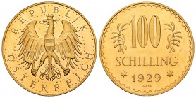 Austria. 100 schilling. 1929. (Km-2842). Au. 23,50 g. UNC. Est...750,00.