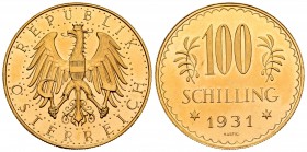 Austria. 100 schilling. 1931. (Km-2842). Au. 23,55 g. UNC. Est...800,00.