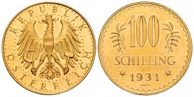 Austria. 100 schilling. 1931. (Km-2842). Au. 23,50 g. UNC. Est...800,00.
